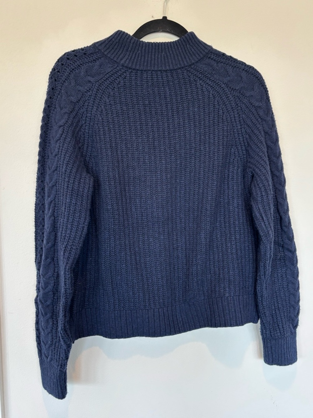 J. Crew Cable Knit Turtleneck Sweater - Slate Blue 047 - Picture 2 of 4